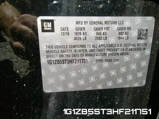 1G1ZB5ST3HF211751 фото 2