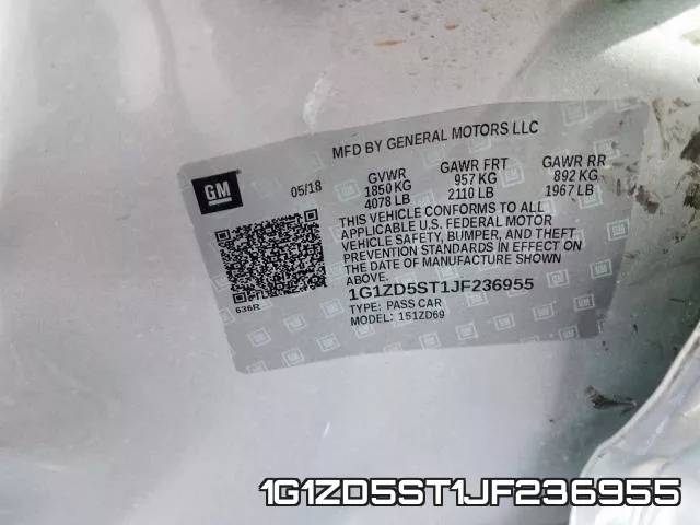1G1ZD5ST1JF236955 фото 2