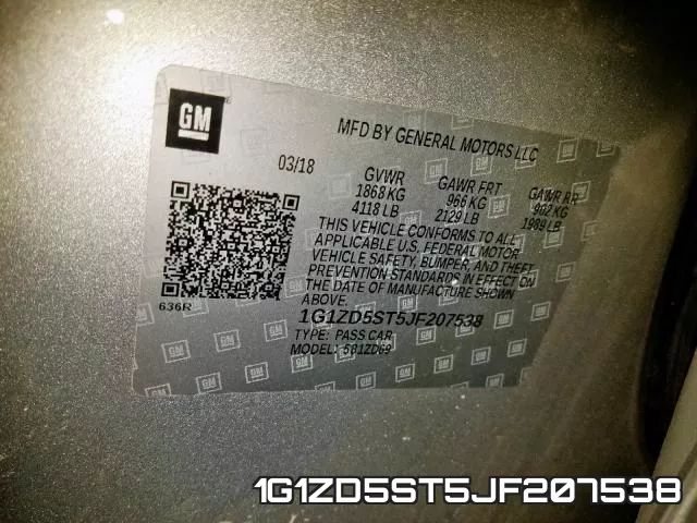 1G1ZD5ST5JF207538 фото 2