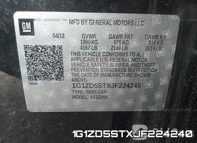 1G1ZD5STXJF224240 фото 4