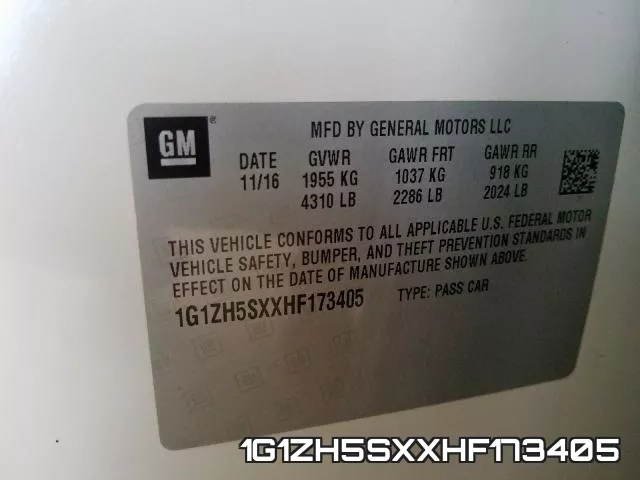 1G1ZH5SXXHF173405 фото 2