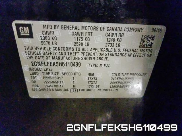 2GNFLFEK5H6110499 фото 2