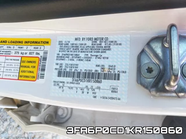 3FA6P0CD1KR150860 фото 2