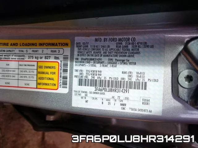 3FA6P0LU8HR314291 фото 2