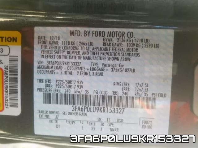 3FA6P0LU9KR153327 фото 2