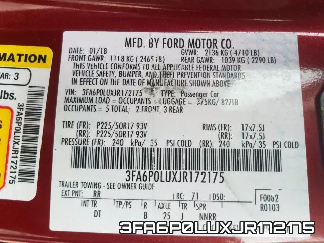 3FA6P0LUXJR172175 фото 2