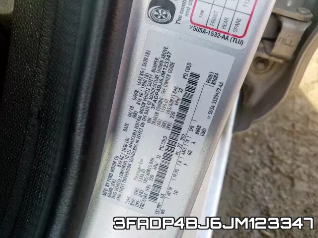 3FADP4BJ6JM123347 фото 2