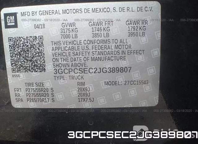 3GCPCSEC2JG389807 фото 9