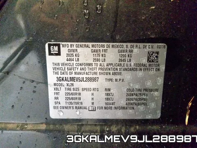3GKALMEV9JL288987 фото 2