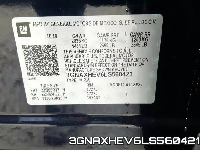 3GNAXHEV6LS560421 фото 2