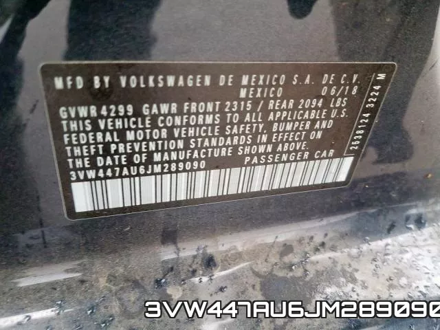 3VW447AU6JM289090 фото 2