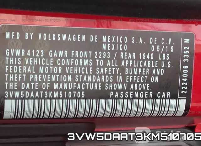 3VW5DAAT3KM510705 фото 9