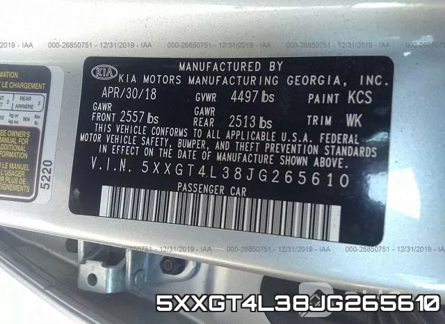 5XXGT4L38JG265610 фото 6