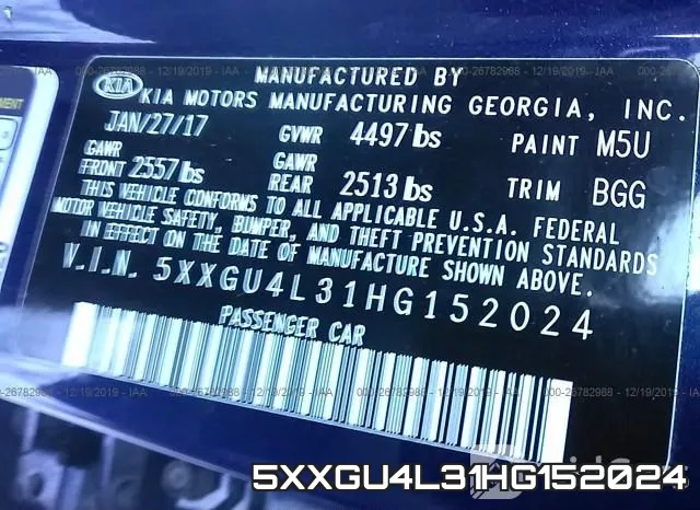5XXGU4L31HG152024 фото 5