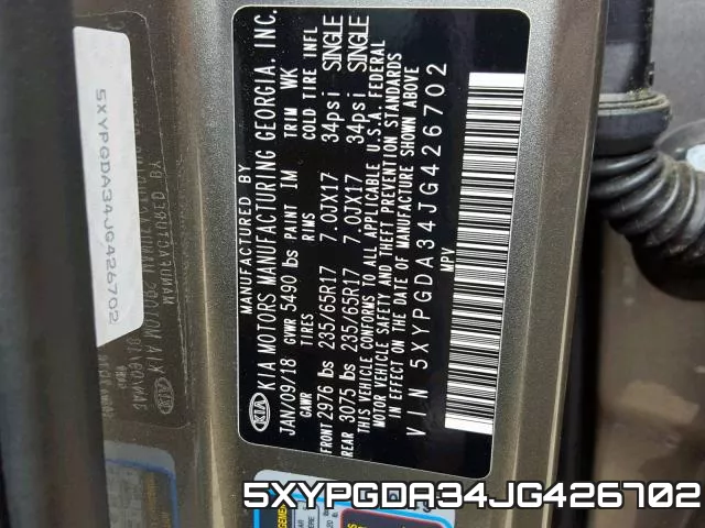 5XYPGDA34JG426702 фото 2
