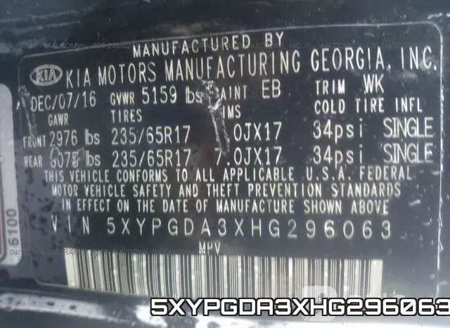 5XYPGDA3XHG296063 фото 6