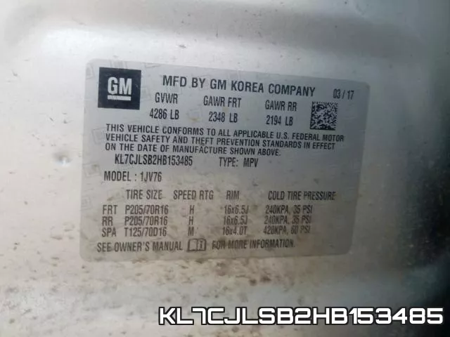 KL7CJLSB2HB153485 фото 2
