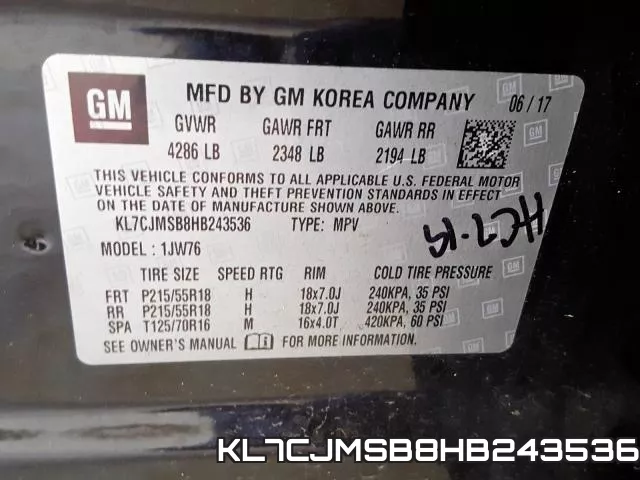 KL7CJMSB8HB243536 фото 2