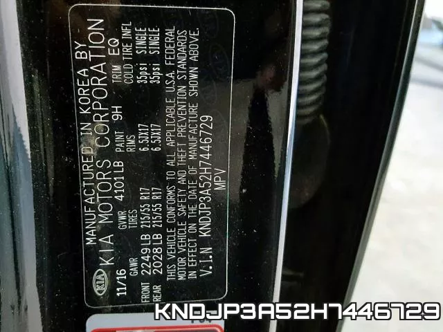 KNDJP3A52H7446729 фото 2