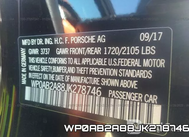 WP0AB2A88JK278746 фото 8