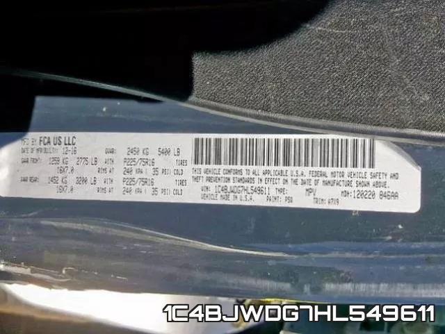 1C4BJWDG7HL549611 фото 2