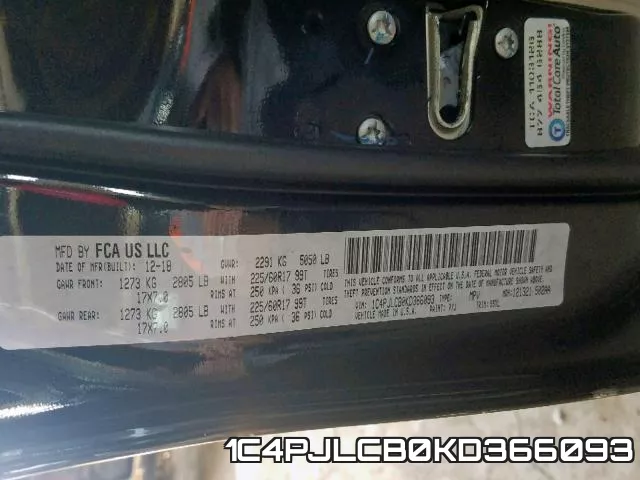 1C4PJLCB0KD366093 фото 2