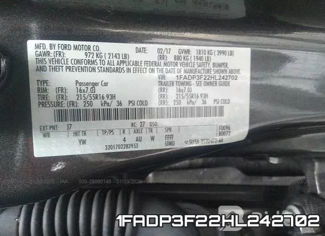 1FADP3F22HL242702 фото 8