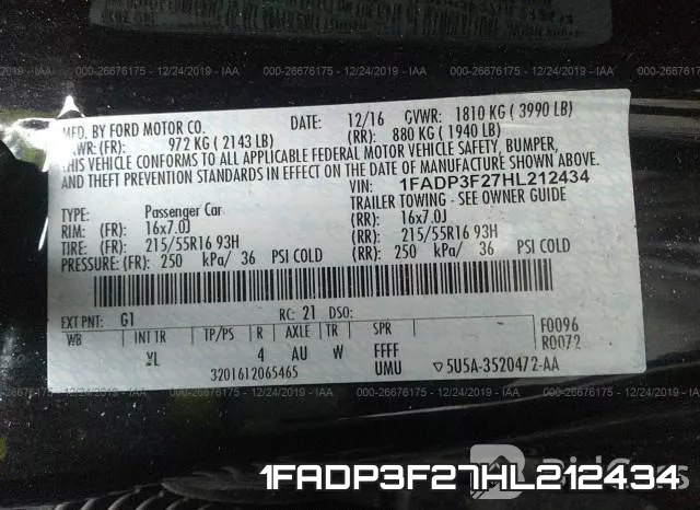 1FADP3F27HL212434 фото 8