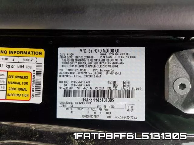 1FATP8FF6L5131305 фото 2
