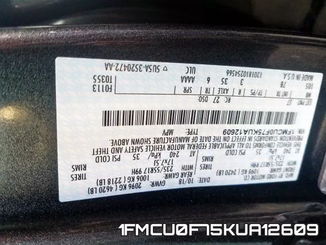 1FMCU0F75KUA12609 фото 2