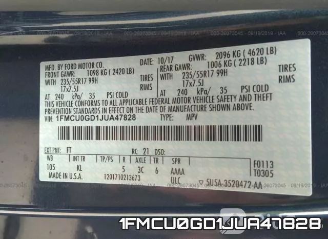 1FMCU0GD1JUA47828 фото 4