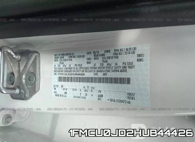 1FMCU0JD2HUB44426 фото 8