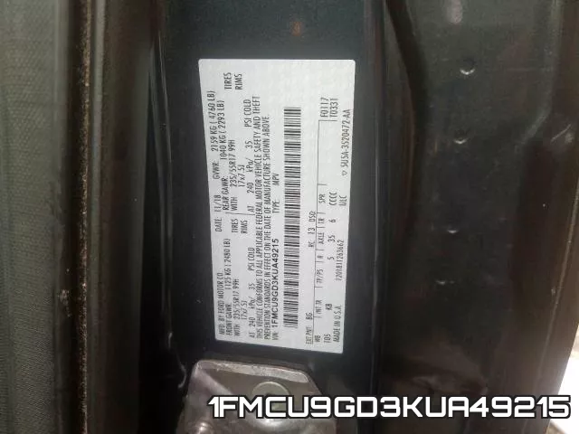 1FMCU9GD3KUA49215 фото 2