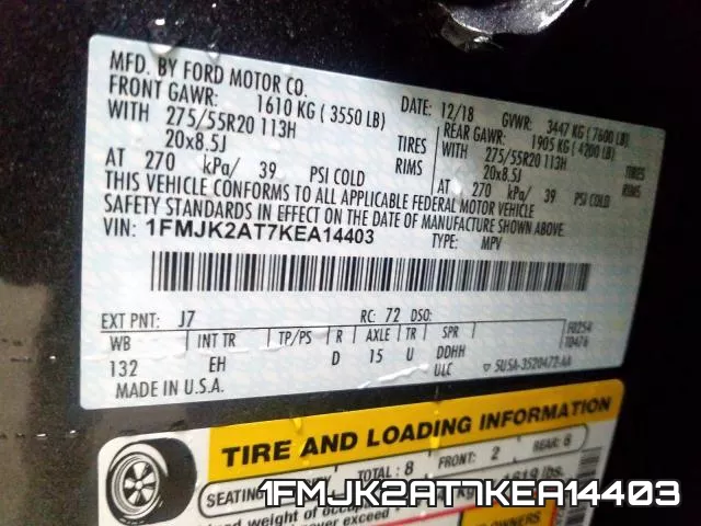 1FMJK2AT7KEA14403 фото 2