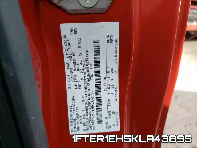 1FTER1EH5KLA43895 фото 2