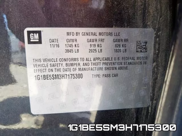 1G1BE5SM3H7175300 фото 2