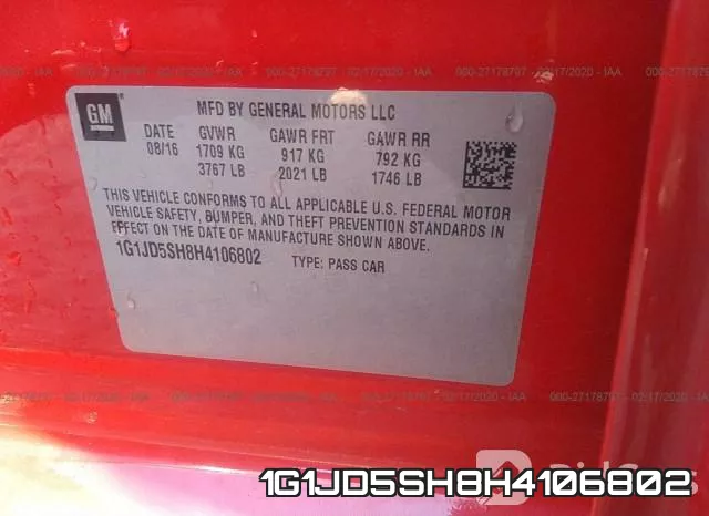 1G1JD5SH8H4106802 фото 5