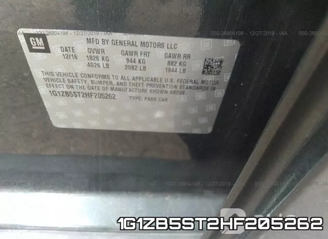1G1ZB5ST2HF205262 фото 8