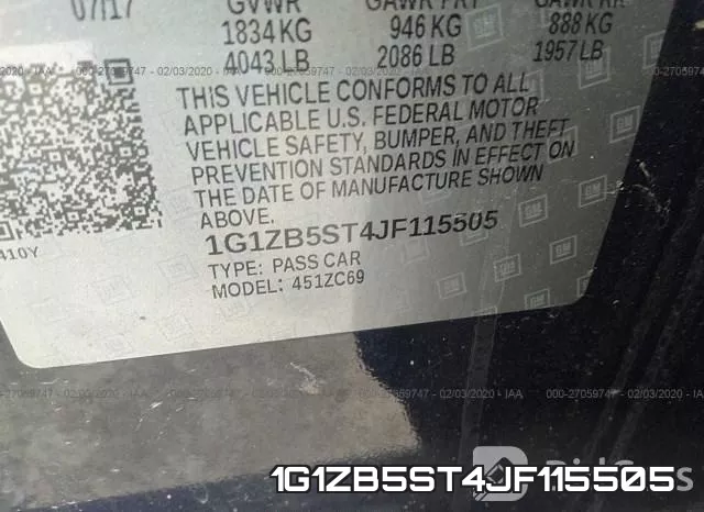 1G1ZB5ST4JF115505 фото 6
