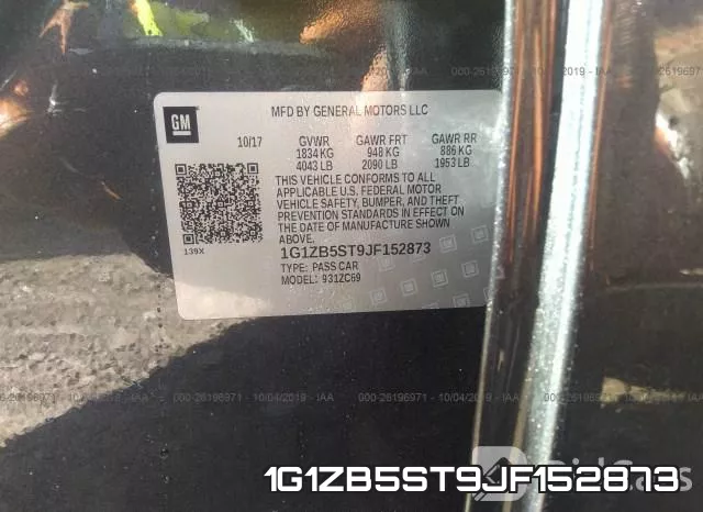 1G1ZB5ST9JF152873 фото 5