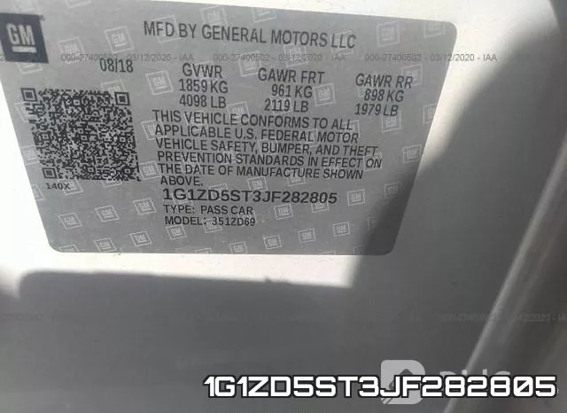 1G1ZD5ST3JF282805 фото 8
