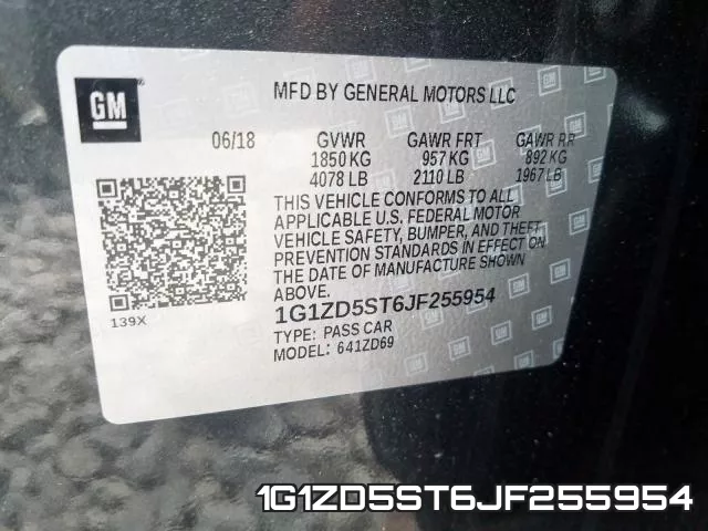 1G1ZD5ST6JF255954 фото 2