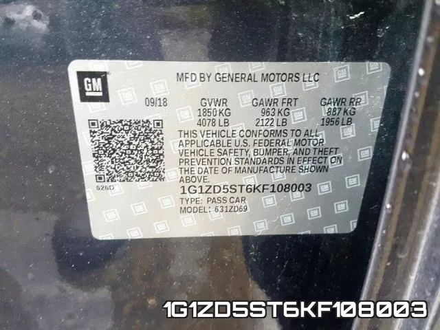 1G1ZD5ST6KF108003 фото 2