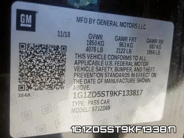1G1ZD5ST9KF133817 фото 2