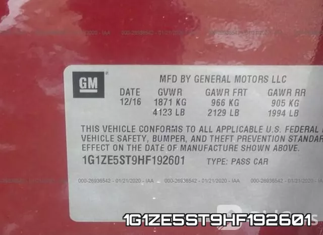 1G1ZE5ST9HF192601 фото 7