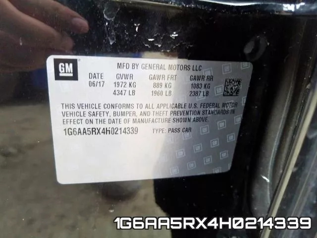 1G6AA5RX4H0214339 фото 2