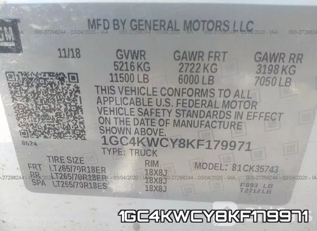 1GC4KWCY8KF179971 фото 8
