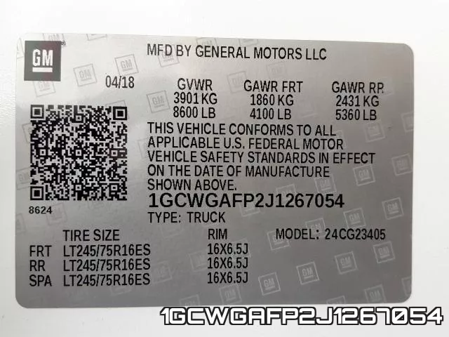 1GCWGAFP2J1267054 фото 2
