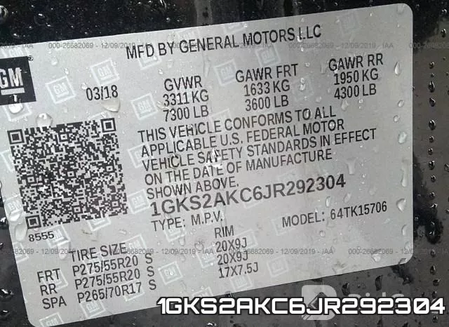 1GKS2AKC6JR292304 фото 8