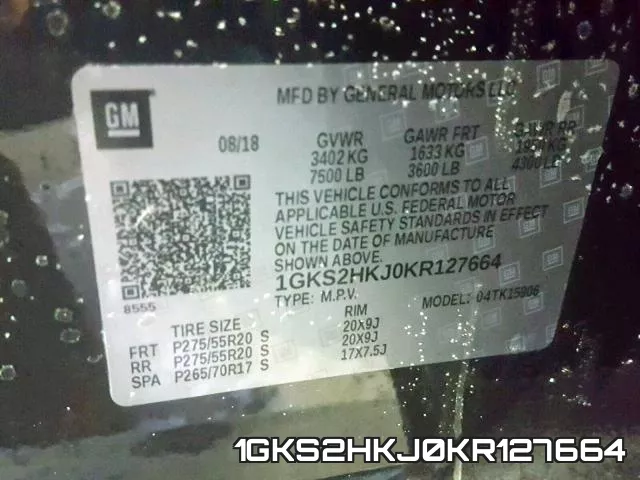 1GKS2HKJ0KR127664 фото 2